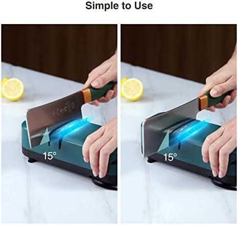 Electric Knife Sharpener, Professional Knife Sharpener for Home, 2 Stages for Kitchen Knives Quick Sharpening & Polishing, with Scissors Sharpening, Green