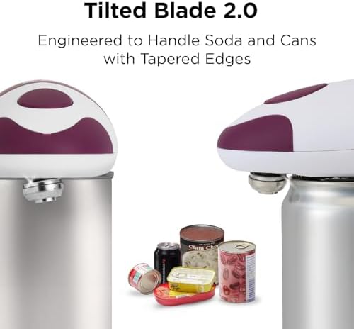 Kitchen Mama Auto 2.0 Electric Can Opener, Cordless, Burgundy Mist