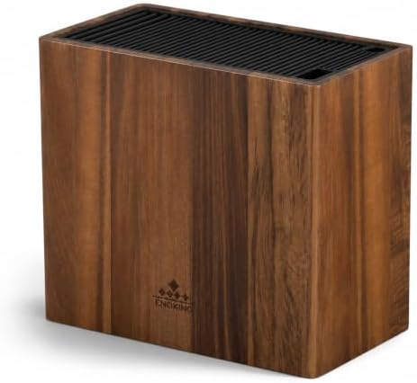 Universal Knife Block Without Knives, Acacia Wood Large Knife Holder