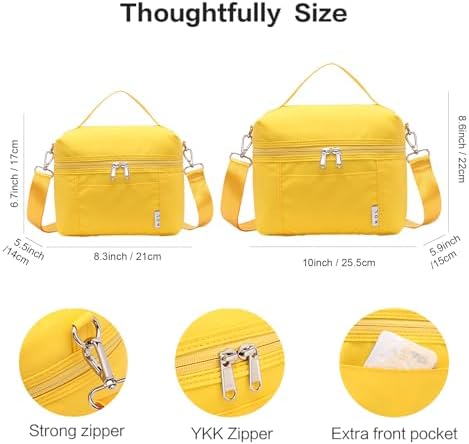 NOL Insulated Lunch Bags for Women Cooler Bag Lightweight Nylon Waterproof Lunch Box for Work