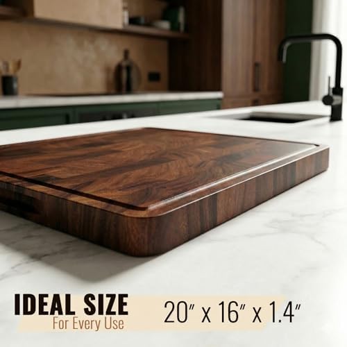 Large Walnut Wood Cutting Board for Kitchen, End Grain Chopping Boards