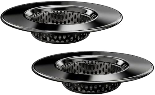 Seatery 1.75" Tub Drain Strainers, Bathtub Drain Hair Catchers, Stainless Steel Drain Filter Cover for Bathroom Laundry Floor Drain, Outer Diameter 3.0 inch, Inner Diameter 1.60 inch, Black