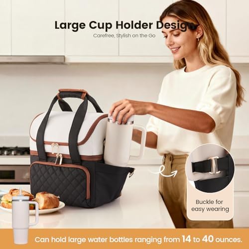 LOVEVOOK Insulated Lunch Box for Women,Large Double Deck Adult Lunch Bag