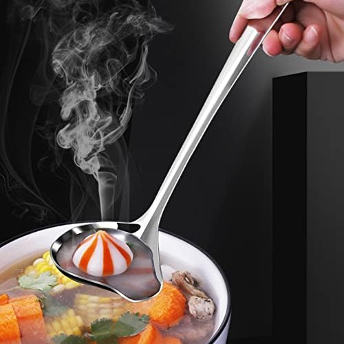 2 PCS Gravy Ladle with Pour Spout, 10.6 inch Long Handle Sauce Ladle, Stainless Steel Saucier Drizzle Spoon for Spooning Gravies Sauces Dressings Kitchen Utensil (Pack of 2)