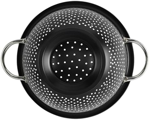 GoodCook Colander Premium Stainless Steel Construction with Handles and Elevated Pedestal Foot, 5-Quart, Black, 5qt capacity Colander (Pack of 12)