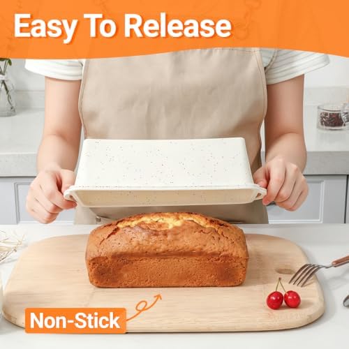9 x 5 IN Silicone Loaf Pan, Metal Reinforced Bread Pan, 2 Pack Large Size