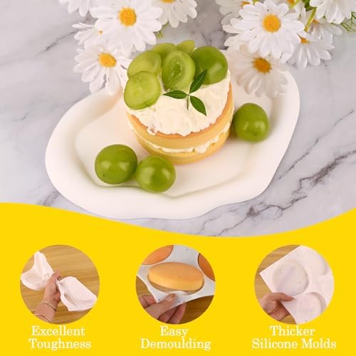 HUAKENER 3 Pcs Silicone Muffin Top Pan for Baking, 4 Inch Round Baking Mold