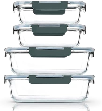 M MCIRCO 80 oz & 36 oz Extra Large Glass Food Storage Containers with Lids