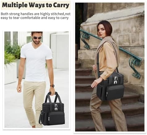 holuxer Lunch Bag & Lunch Box for Men Women - Large Double Deck Soft