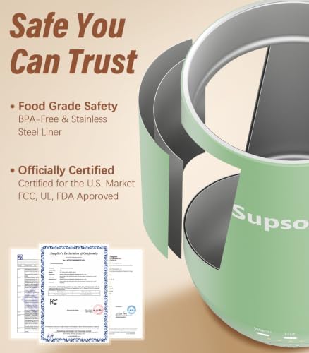 Supsonic - 16oz Self Heating Coffee Mug, Smart Heated Coffee Mug Faster Direct-Contact Heating Up to 149°F, Coffee Mug Warmer Set with Auto Shut-Off - Gifts for Men Women | S2