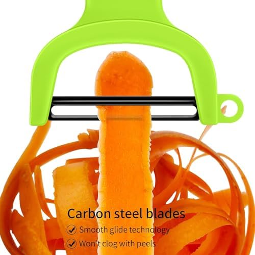 Original Vegetable Fruit Peeler Carbon Steel Blade 3 Pack Red/Green/Yellow…