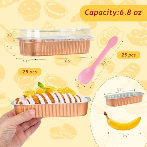 LNYZQUS Mini Loaf Pans with Lids, 6.8oz Cake Tins for Small Bake