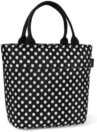 Aosbos Lunch Tote Bag,Insulated Lunch Bag For Women,Work,Office,Polka Dot