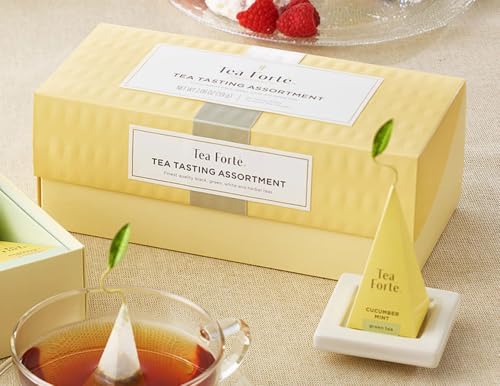 Tea Forte Tea Sampler, 20 Pyramid Infuser Bags, Premium Tea Gift Set