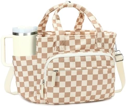 Bluboon Insulated Lunch Box for Work with Cup Holder, Corduroy Lunch Tote