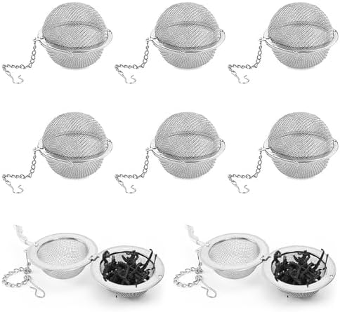 8Pcs Loose Leaf Tea Steeper, Stainless Steel Tea Ball Infusers for Loose