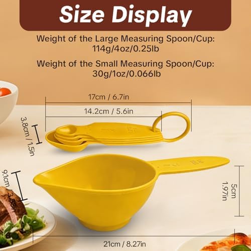 8-Piece Braille Measuring Set with Raised Braille Markings for Blind