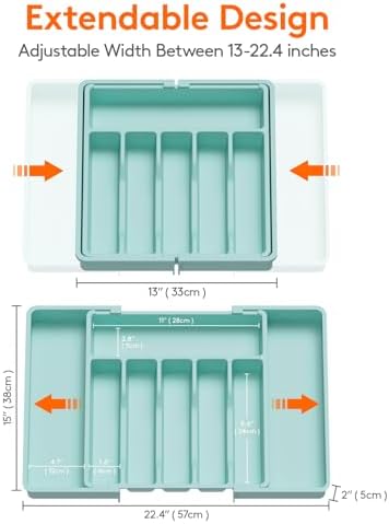 Lifewit Extra Large Silverware Drawer Organizer, Expandable Utensil Tray
