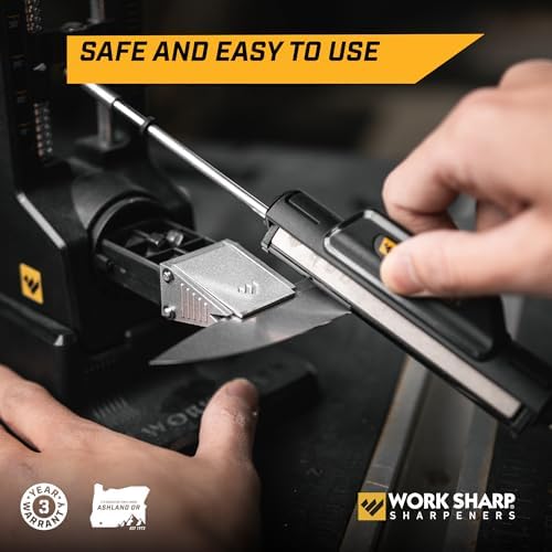 Work Sharp Precision Adjust Elite Knife Sharpener - Fixed Angle Sharpening System for Kitchen & Pocket Knives - Professional Guided Knife Sharpening Tool