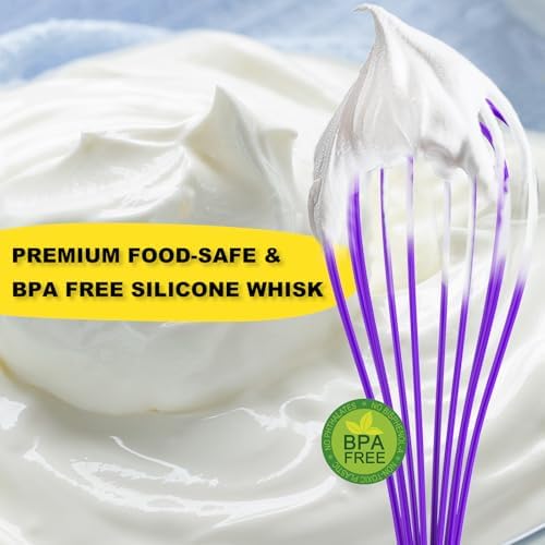 NileHome Silicone Whisk 10" Kitchen Whisk,Purple