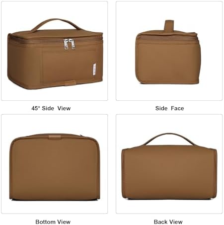 NOL Small Lunch Bag Mini Lunch Box Insulated Lunch Bag for Men/Women Leakproof Cooler Tote Bag Lightweight Nylon Waterproof Lunch Box For Work,Brown