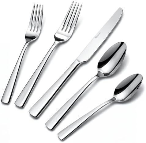 Silverware Set for 8, 45 Piece Stainless Steel Kitchen Utensils Cutlery Set