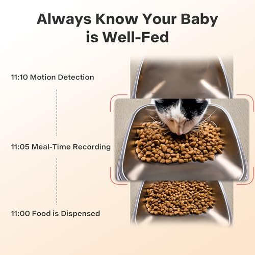 Automatic Cat Feeder with Camera - 5G WiFi Cat Food Dispenser with Night Vision, 7L Dog Feeder Automatic, 1-15 Meals, 1-99 Portions, 2-Way Audio, Jam Free, 10s Voice Recording, Timed Auto Pet Feeder