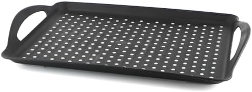 MDLUU Non-Slip Serving Tray with Handles, Food Serving Platter, Set of 2, Black