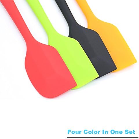 4-Piece Silicone Spatula Set with Stainless Steel Core, Multicolor