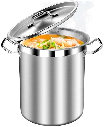 STOCKPOT Large Soup Pot with Lid - 40 Quart Stainless Steel Stockpots, Cooking Pots, Stock Pot with Lid, Big Pots for Cooking, Heavy Duty, Induction & Oven Safe