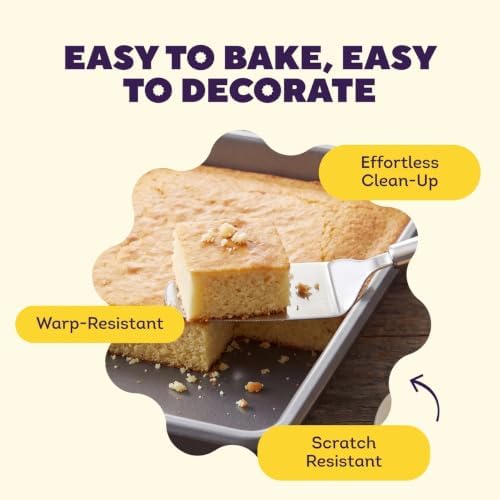 Wilton Gold Non-Stick Square Brownie Cake Pan, Made Without PFAS, 8 x 8 in.