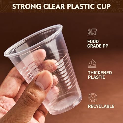YEEHAW 12 oz Plastic Cups, 1000 Pack - Clear Disposable Drinking Water Cups for Cold Beverages, Ideal for Party