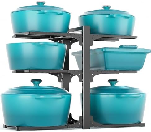 MUDEELA 6-Tier Heavy Duty Pots and Pans Organizer under Cabinet, 13.78" H