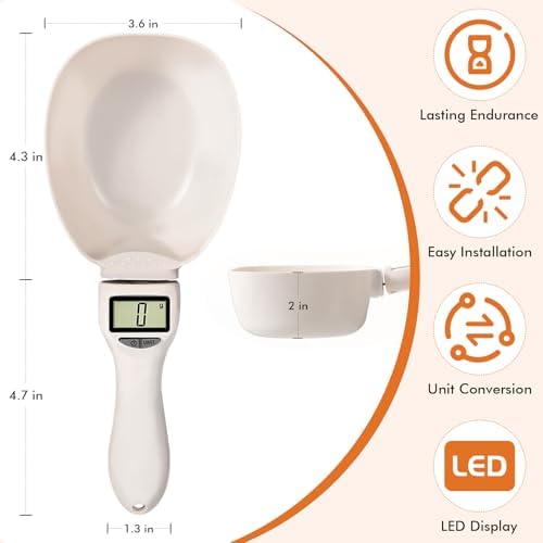 2pcs Digital Measuring Spoon, Digital Food Measuring Scoop Scale,Adjustable Measuring Spoon,Electronic Kitchen Measuring Spoon Scale for Cooking Baking、Kitchen Gadgets,Pet Dog Cat Food