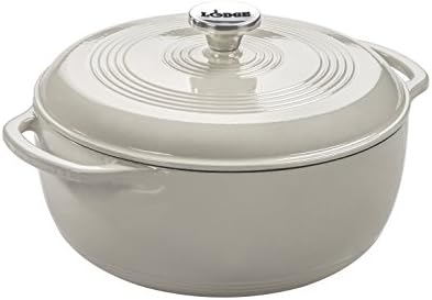 Lodge Essential Enamel Cast Iron Dutch Oven, 3 Quart, Oyster White