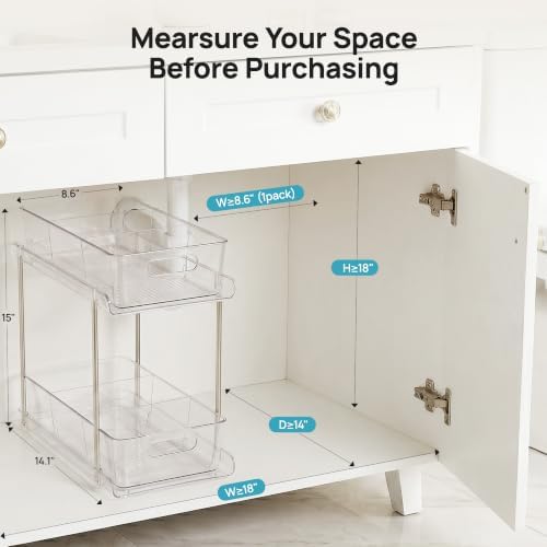Vtopmart 2 Pack Larger Higher Pull Out Under Sink Organizer (M-Higher)