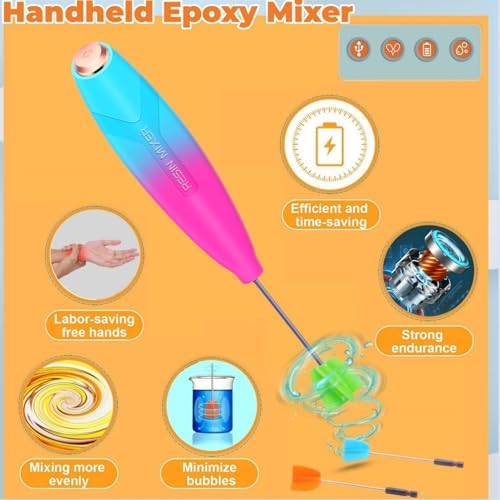 Cup Turner for Crafts Tumbler,Tumbler Turner DIY Glitter Epoxy Resin Tumblers,Epoxy Resin Mixer Attachment with Silent Motor Two-Way Rotation Silicone Pad, Cup Spinner (Epoxy Resin Kit)