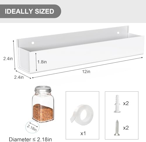 PMMASTO 2-Pack White Acrylic Spice Rack Organizers for Cabinet Doors