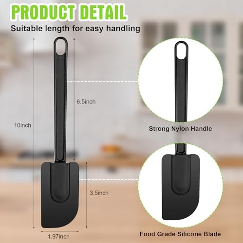 Meekoo 5 Pcs 10 Inch Rubber Spatula High Heat Resistant Silicone Spatula