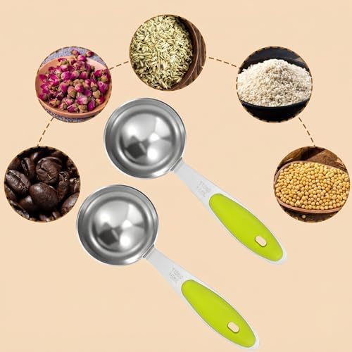 2 Pcs 1 Tbsp (3tsp, 15ml, 1/2oz) Single Measuring Spoon, Stainless Steel Measuring Scoop with Long Handle for Coffee Pet Food Grains Protein Spices Dry Goods