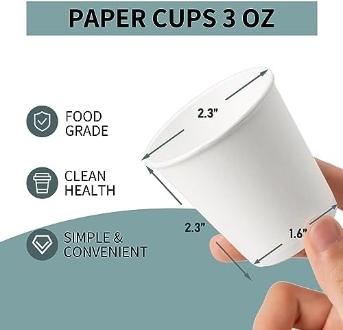 RACETOP 3 oz Bathroom Paper Cups, 200 Pack, Disposable Mouthwash Cups