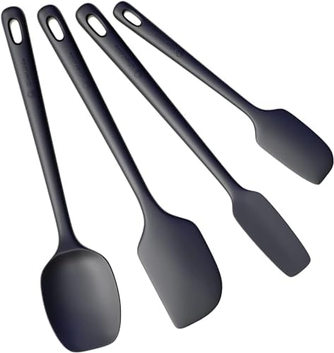 ChefAide 4 Pieces Silicone Spatulas Set, Heat Resistant Rubber Spatula