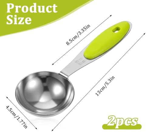 2 Pcs 1 Tbsp (3tsp, 15ml, 1/2oz) Single Measuring Spoon, Stainless Steel Measuring Scoop with Long Handle for Coffee Pet Food Grains Protein Spices Dry Goods