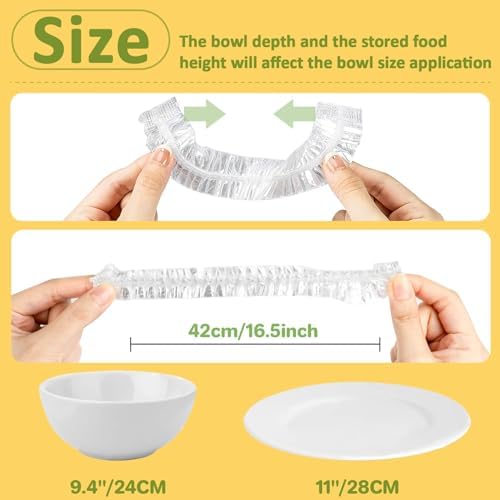 MAQIHAN 300 Bowl Covers for Bread Proofing - Medium Plastic Wrap for Food