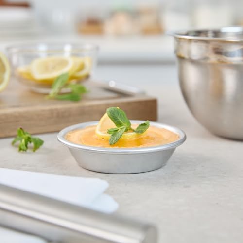 Restaurantware Aluminum Gauge Mini Pie Pan, 4.4 In, 12 Pack