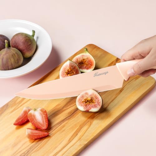 Knife Set, 15 PCS Kitchen Knife Set with Block, Built-in Sharpener