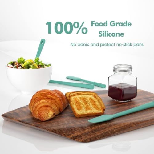 ChefAide 4 Pieces Silicone Spatulas Set, Heat Resistant Rubber Spatula