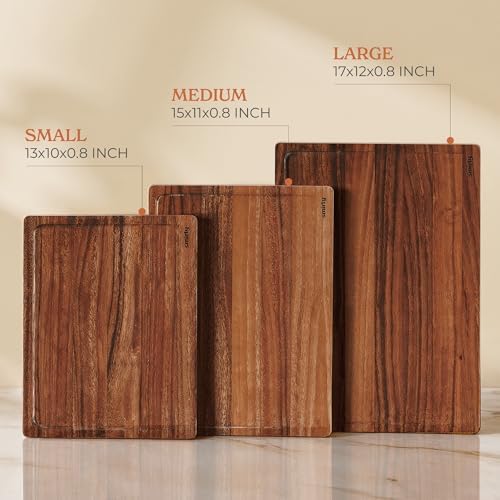 SMIRLY Walnut Cutting Board - 3 Pack Wood Cutting Boards for Kitchen