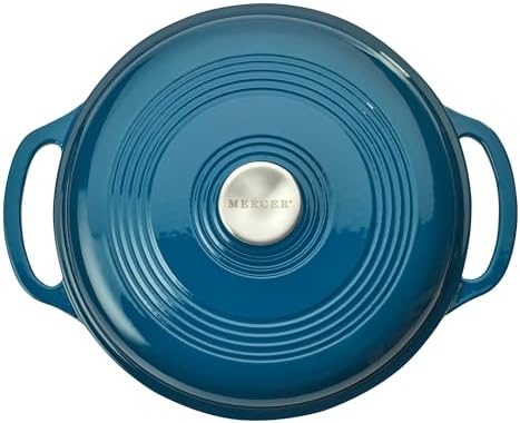 Mercer Culinary Enameled Cast Iron Round Dutch Oven, 6 qt., Turquoise