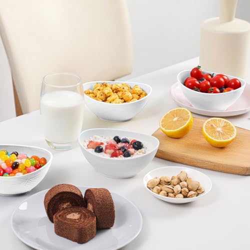 Wheat Straw Bowls Dessert Bowl 10 OZ - 5 Inch | Unbreakable Small Bowl Set, Microwave and Dishwasher Safe Mini Bowls for Appetizer, Dessert 4 PCS (White)